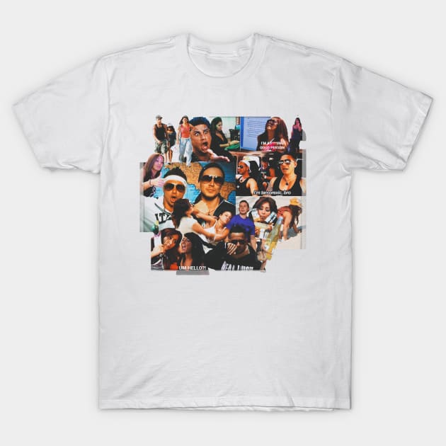 Jersey Shore Collage T-Shirt by ematzzz